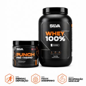 WHEY 100% 900g + PRÉ TREINO PUNCH